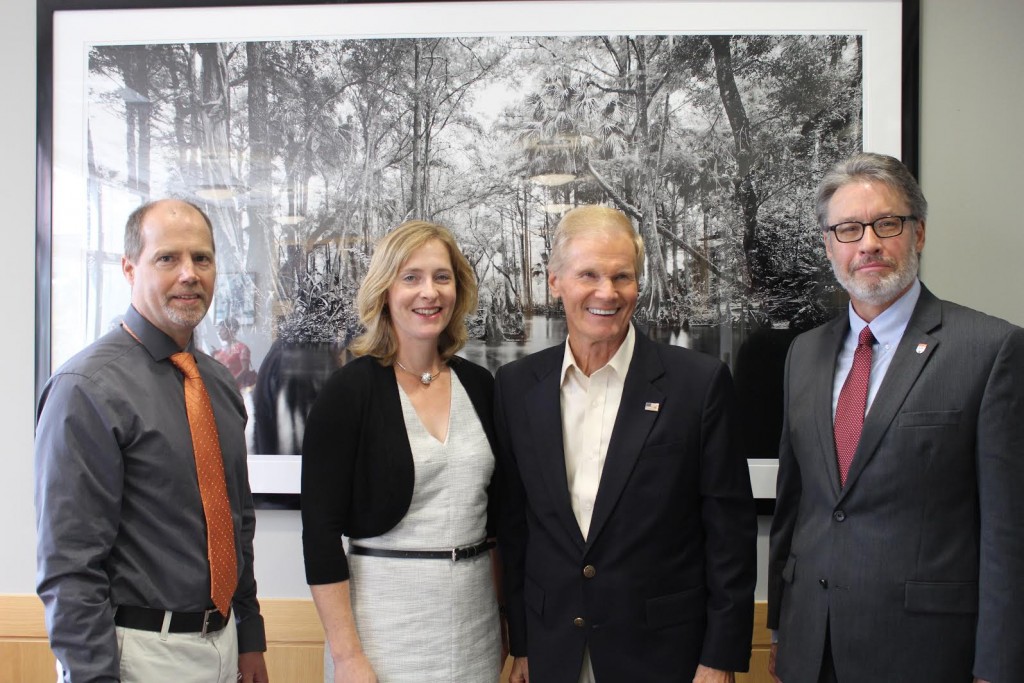 Florida Senator Bill Nelson met with Geological Sciences Assistant Professor Andrea Dutton on August 31, 2015 to discuss her research on sea-level rise.