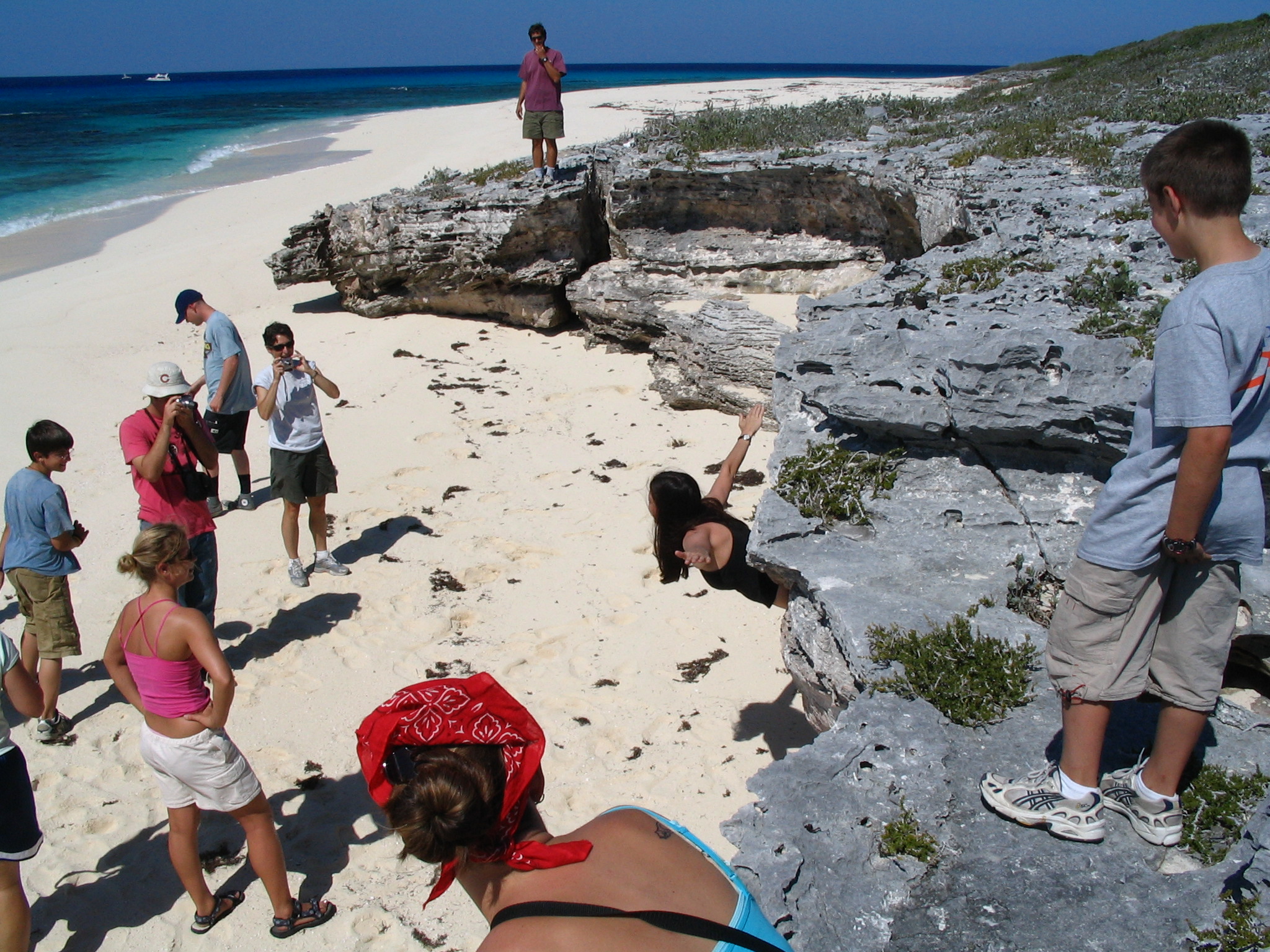 Picture of students enjoying in Bahamas beach