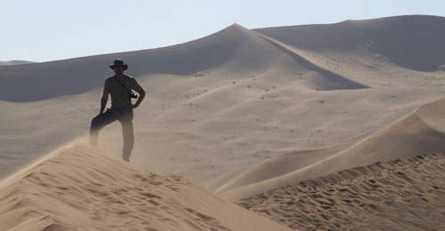 Student in the desert