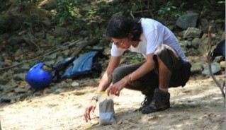 Diego Ramierez collecting ancient volcanics.